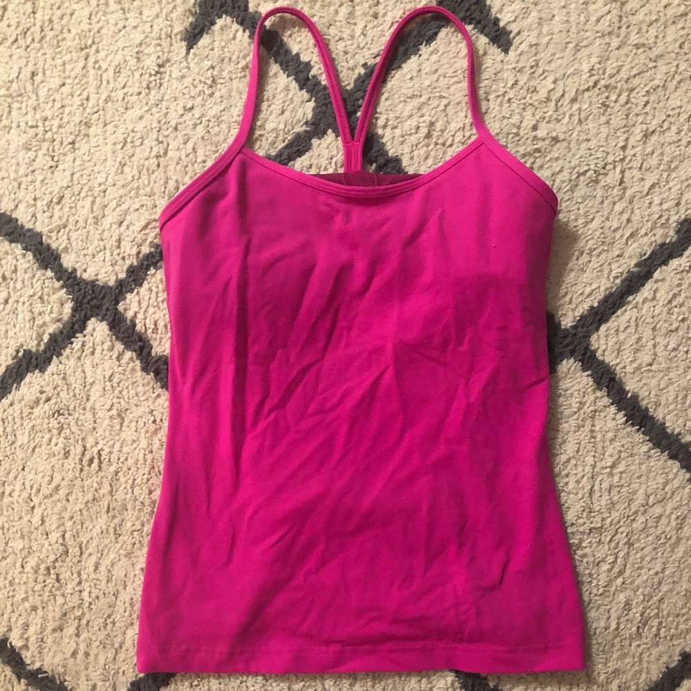 Bright Pink Lululemon Power Y Tank Top